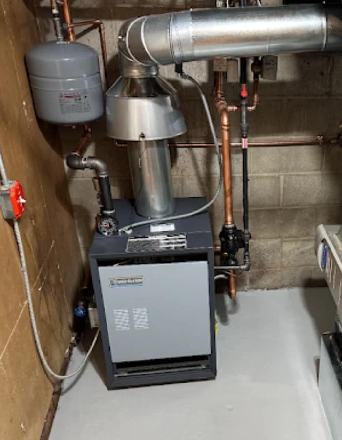 close up of high efficiency boiler