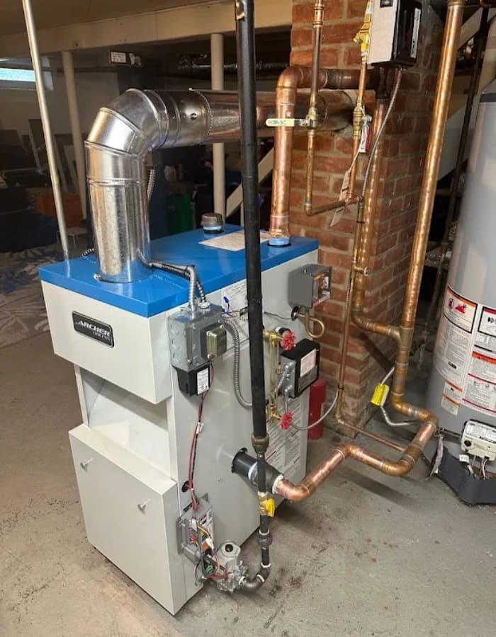 high efficiency boiler with copper pipes