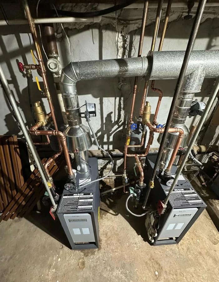 high efficiency gas boilers with copper pipes