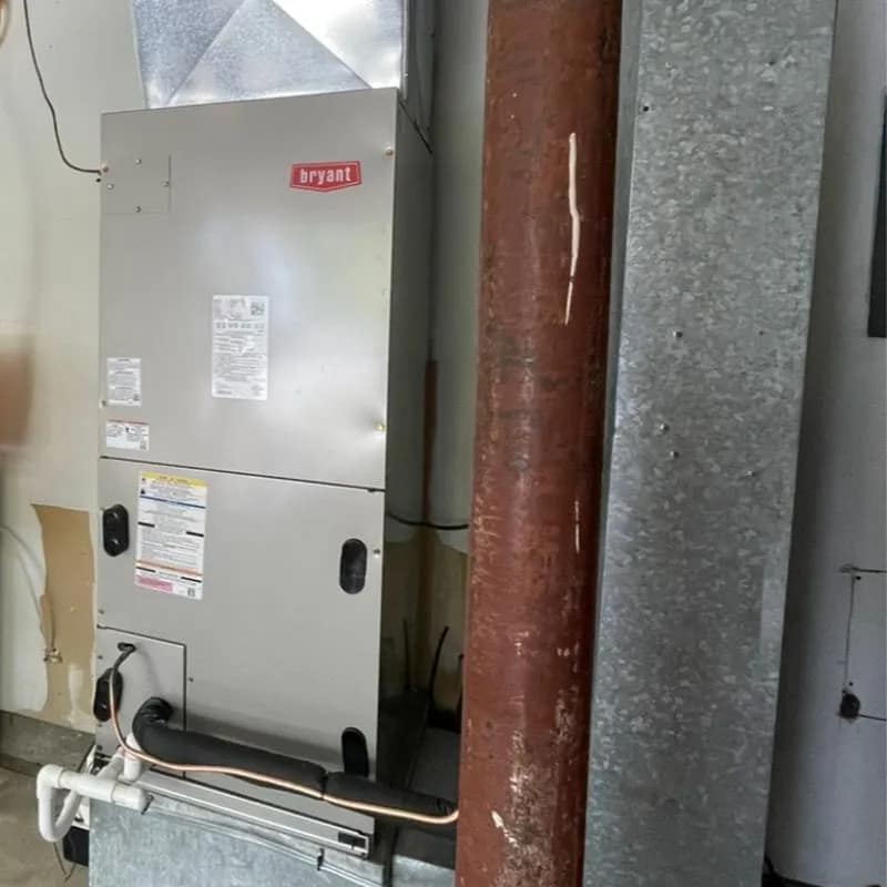 furnace in garage during repair